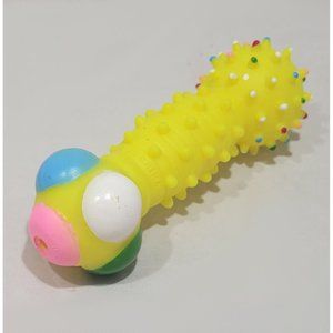 Spiked Yellow Multicolor Bone Dog Pet Chew Squeaky Toy Generic